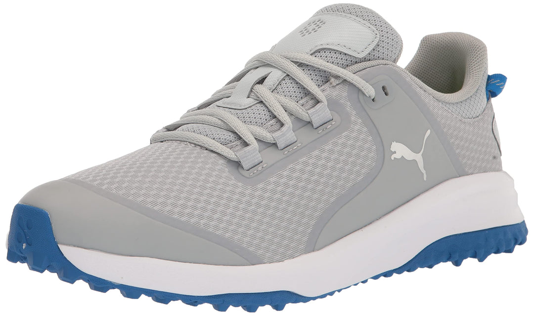 PUMA Herren Fusion Grip Extra Wide Golfschuh 45 EU Weit Flach Hellgrau Puma Silber Pu, 45 EU Weit Fl