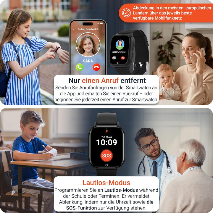 PAJ SMARTWATCH Finder 4G für Kinder & Senioren - GPS Tracker, SOS Alarm, Kamera, Sprachnachrichten,