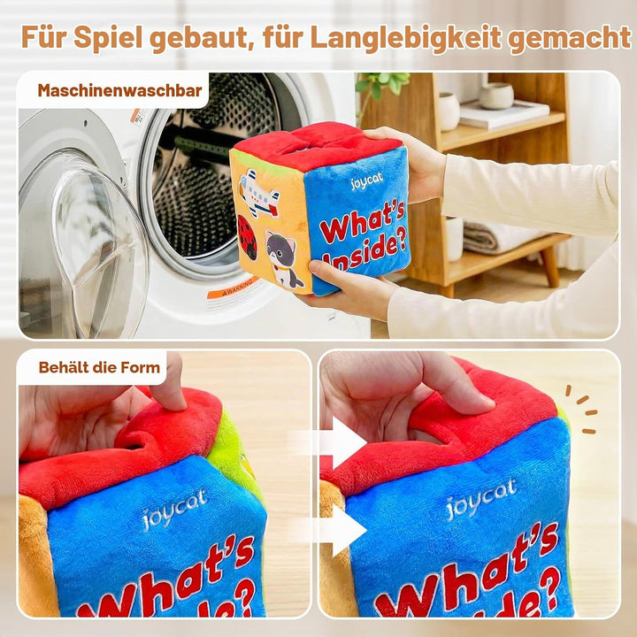 JoyCat Baby Spielzeug 6 Monate, Mystery Soft Box mit 10 Stück Sensorik Spielzeug, Rassel, Spiegel, M