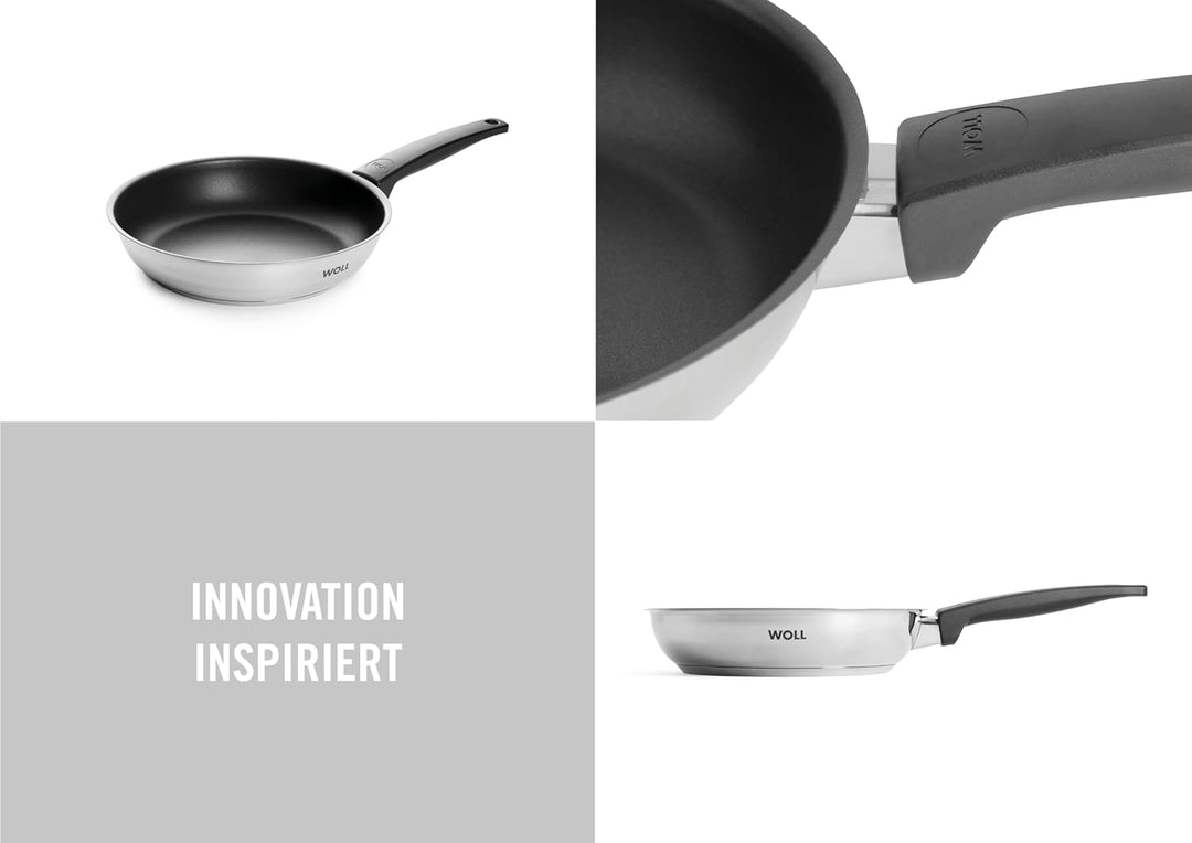 Woll Concept Bratpfanne - Induktiv -, Ø 24 cm, 5 cm hoch, Geeignet für alle Herdarten, Edelstahl, ba