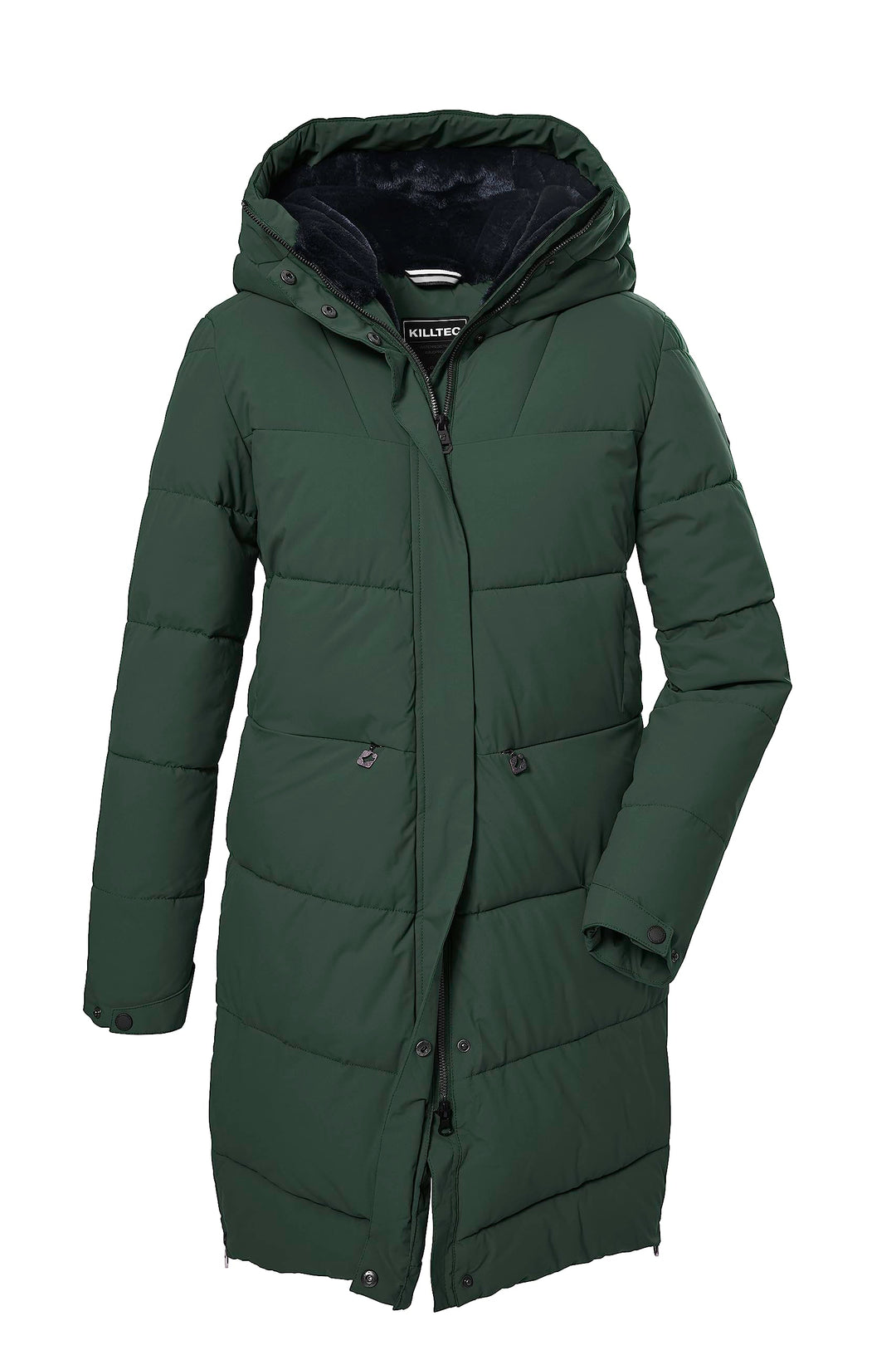 Killtec Damen Kow 16 Wmn Qltd Prk Steppparka/Parka in Daunenoptik mit Kapuze 40 Dunkelgrün, 40 Dunke
