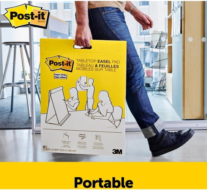 Post-it Super Sticky Meeting Charts, Packung mit 1 Block, mit 20 Blättern, 584 mm x 508 mm, Farbe: W