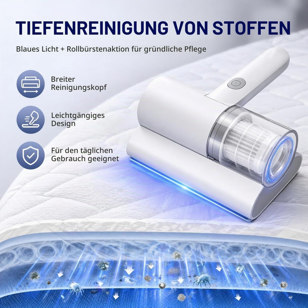 Bettstaubsauger, Matratzenstaubsauger mit Starker Saugkraft, Matratzensauger für Sofas, Tiefenreinig