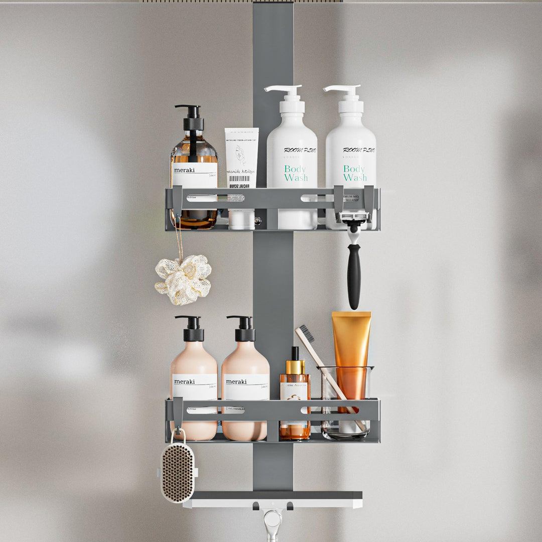 Wisfame Duschablage zum Hängen, Duschregal Ohne Bohren für Glastür, Shampoo Halterung für Dusche, Du