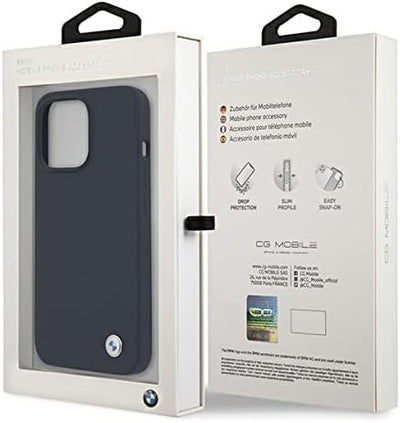 BMW BMHCP13XSILNA hülle für iPhone 13 Pro Max 6,7" Marine Silicone Signature