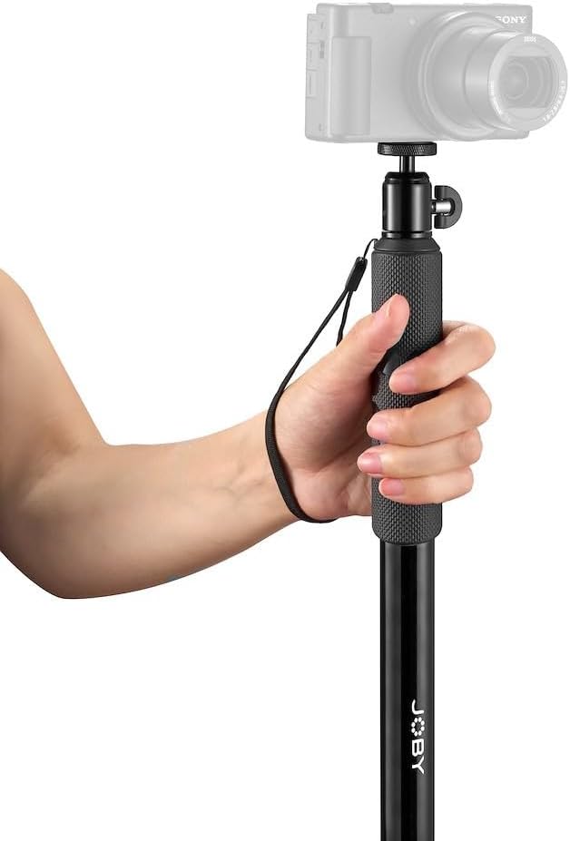 JOBY Compact Monopod 2-in-1, Kamera / Action Cam mit Kugelkopf, Universal ¼-20" Mount, Schwenkhalter