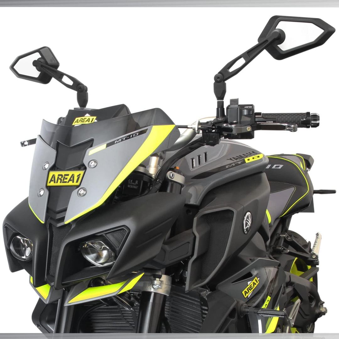 Area1 Universal Motorrad Rückspiegel Paar e-geprüft 2x M10 Rechtsgewinde + Linksgewindeadapter, pass
