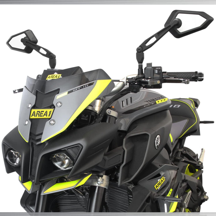Area1 Universal Motorrad Rückspiegel Paar e-geprüft 2x M10 Rechtsgewinde + Linksgewindeadapter, pass