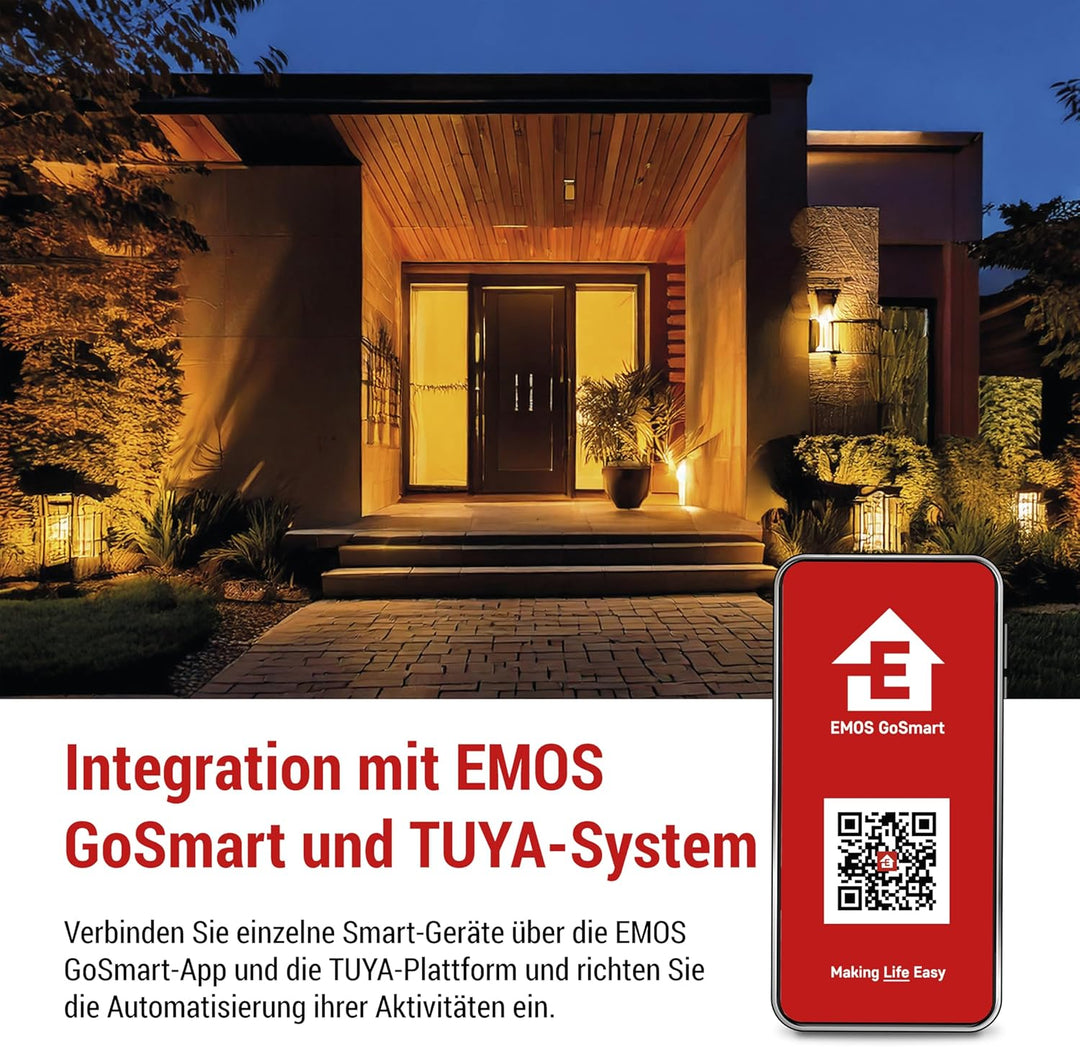 EMOS GoSmart Video-Türklingel mit App - 1-Draht Ethernet Verbindung - wasserfeste Smart Home Videokl
