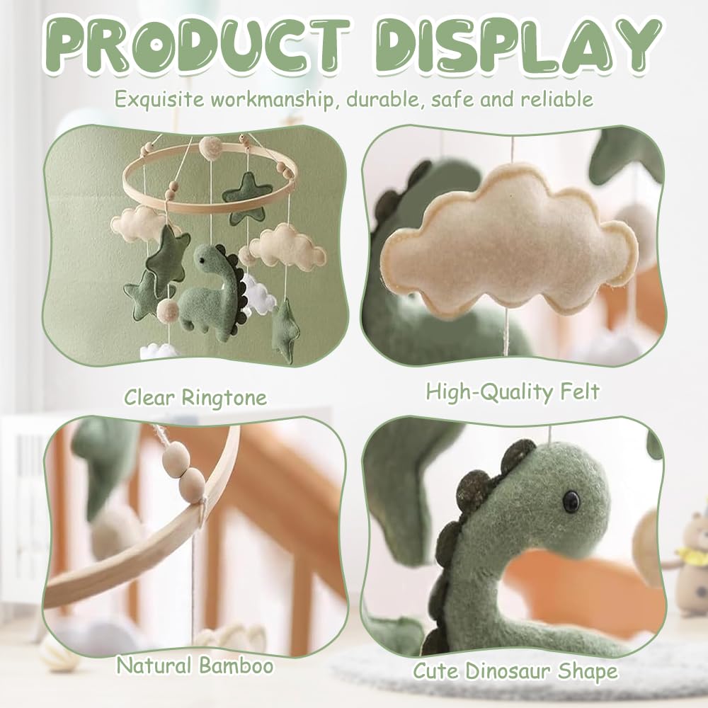 SGZIOO Mobile Baby Windspiele, Mobile Babybett Holz, Baby mobile für Bett, Babymobile mit Sternen, W