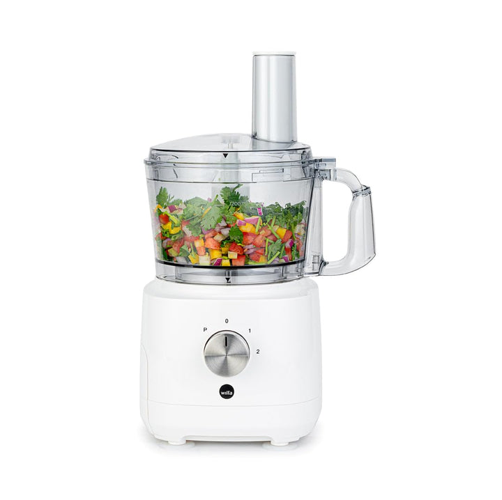 Wilfa Easy Food Processor I 1,2 Liter Behälter I 6 verschiedene Messer I 1.000 Watt I mit Aufbewahru