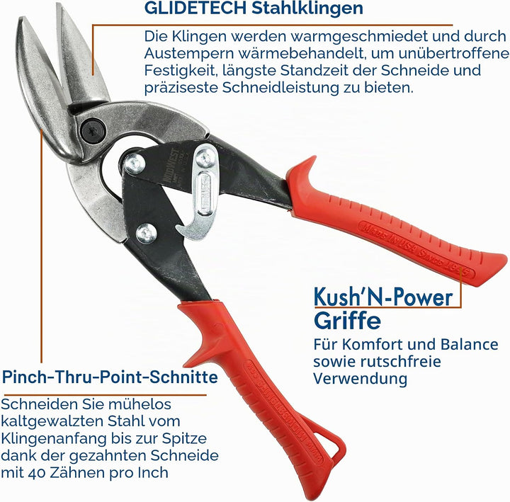 Midwest Werkzeug und Besteck mwt-6510s versetzt gerader Schnitt Aviation Snip, MWT-6510C Left And Ri