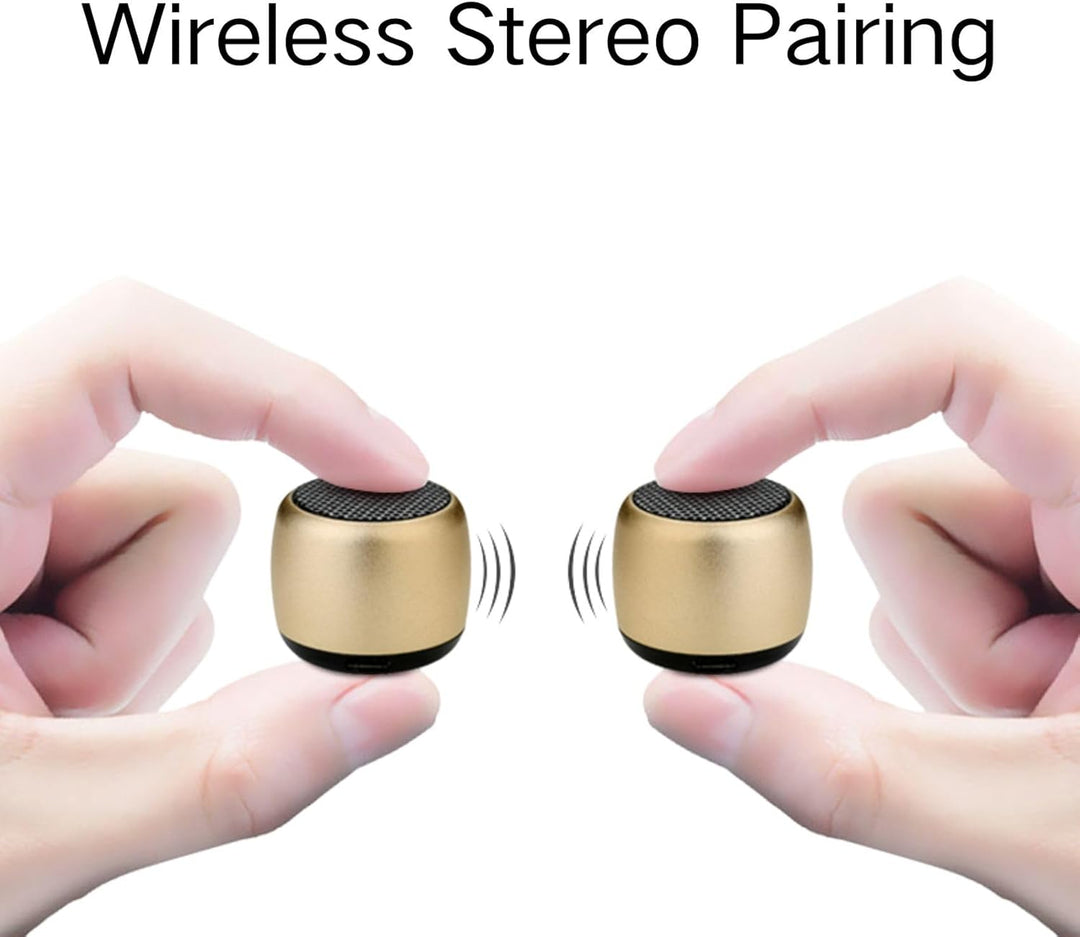 Eageroo Bluetooth Mini Lautsprecher tragbar Speaker,Stereo Klang mit tiefem Bass Technologie, Gold (