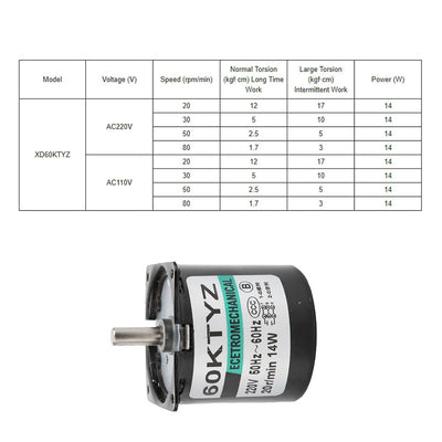 XD-60KTYZ 14W Getriebemotor Micro Conditional Access Module DIY Generator Zubehör Permanentmagnet-Un