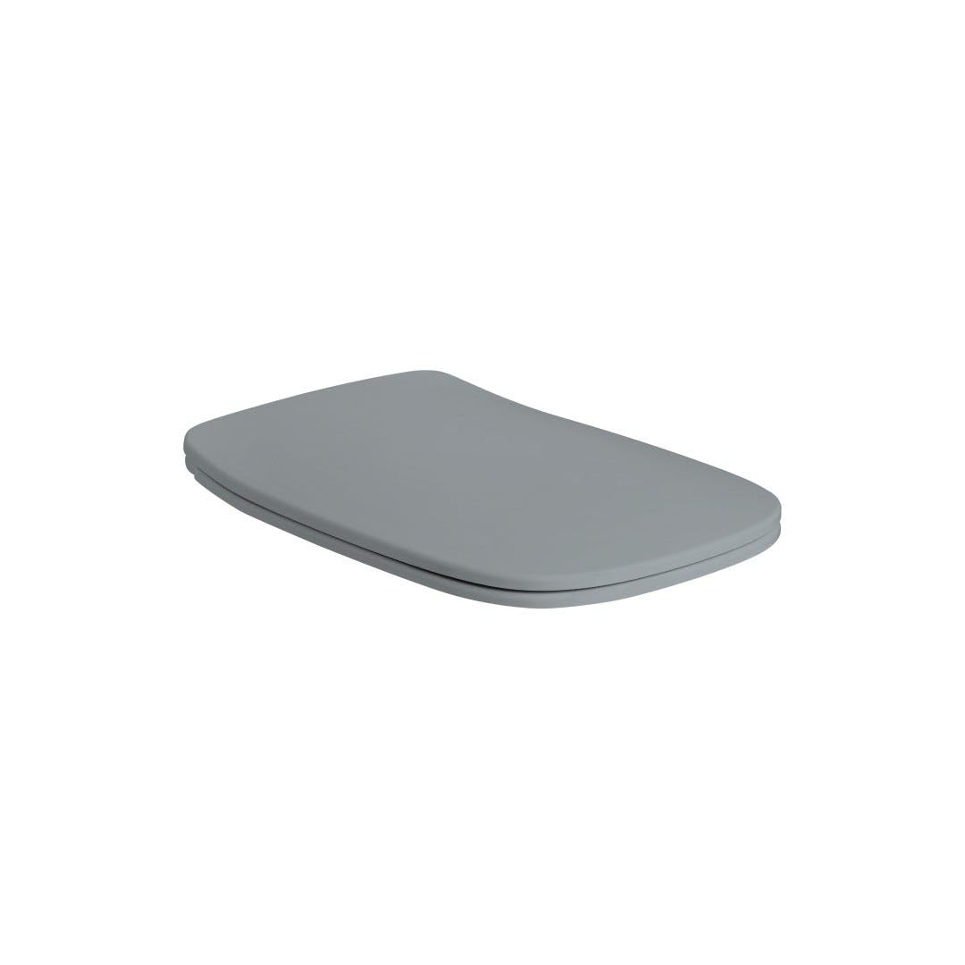 KIAMAMI VALENTINA Mattgrauer duroplastischer WC-Sitz mit weicher Schliessung