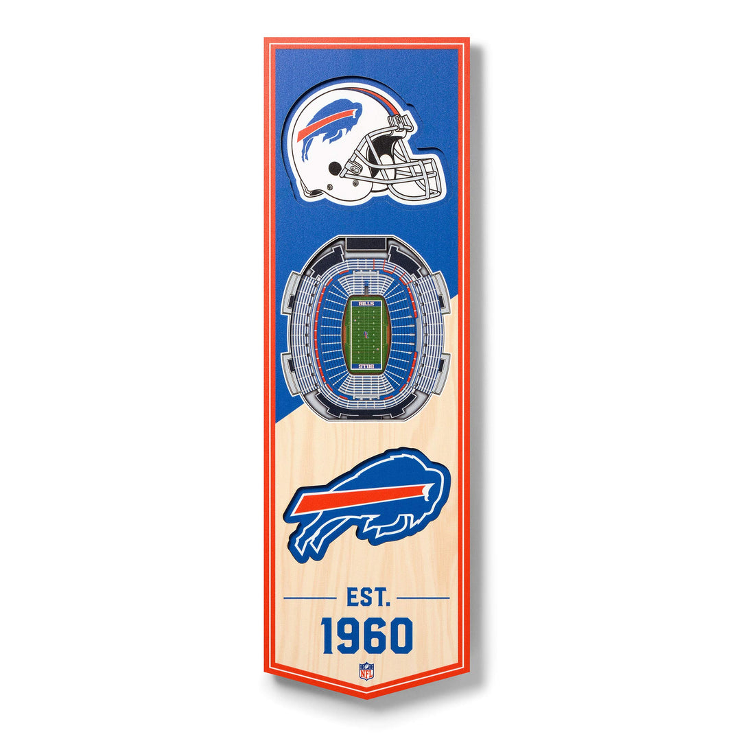 YouTheFan NFL 3D Stadion Banner, 15,2 x 48,3 cm Buffalo Bills, Buffalo Bills