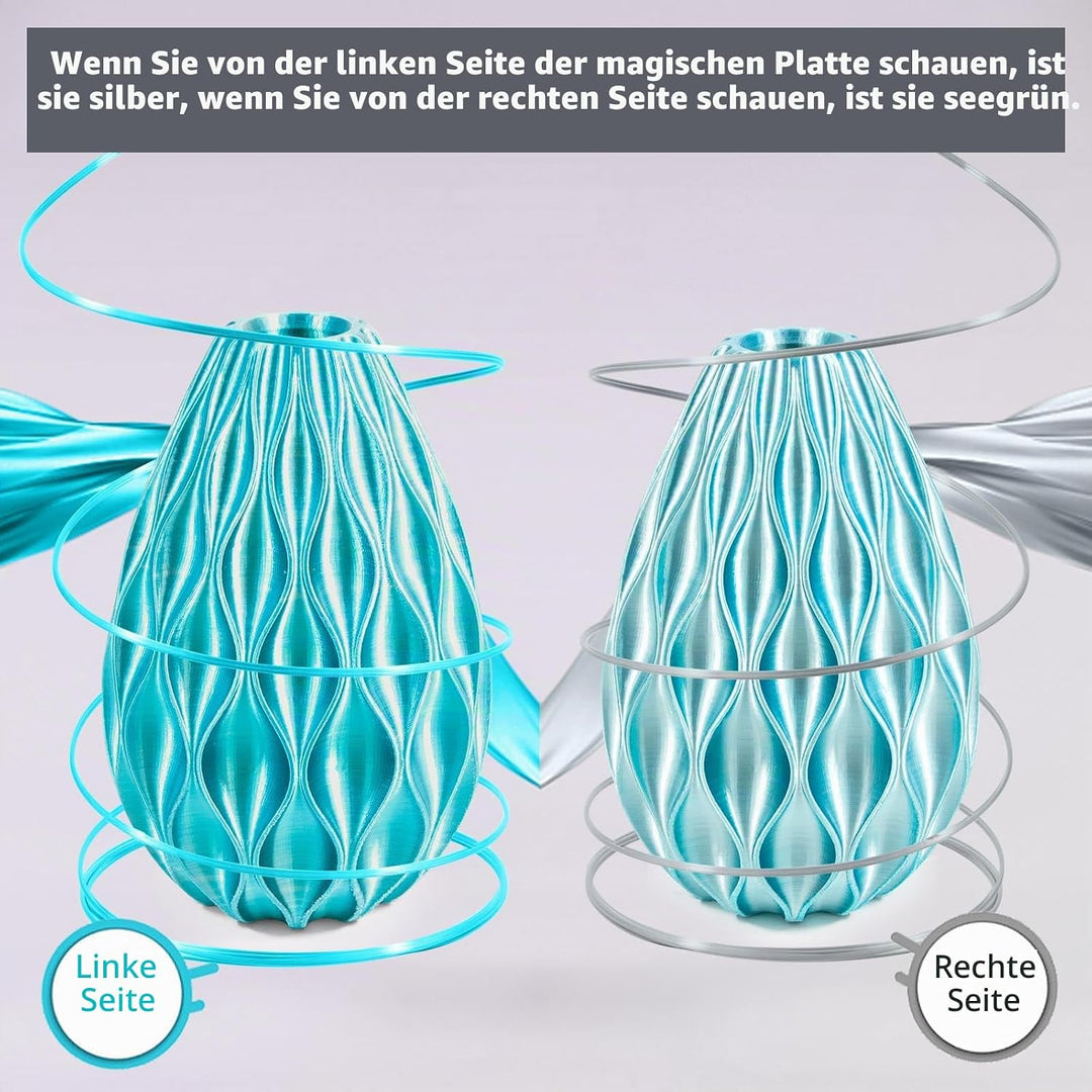 iSANMATE Dual Seide Filament PLA 1.75mm, Dual Silber Blau Silk PLA Filament, 3D Drucker Silk Filamen