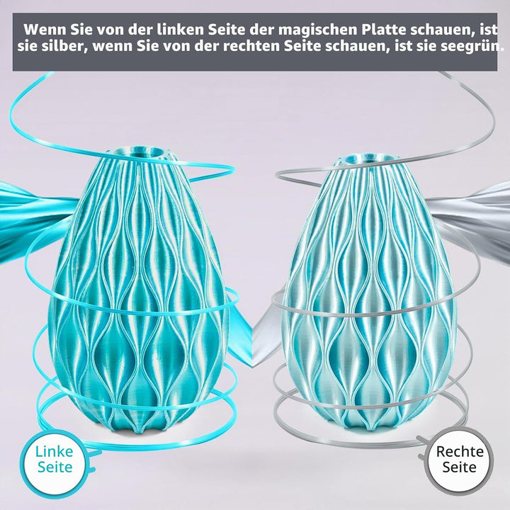 iSANMATE Dual Seide Filament PLA 1.75mm, Dual Silber Blau Silk PLA Filament, 3D Drucker Silk Filamen
