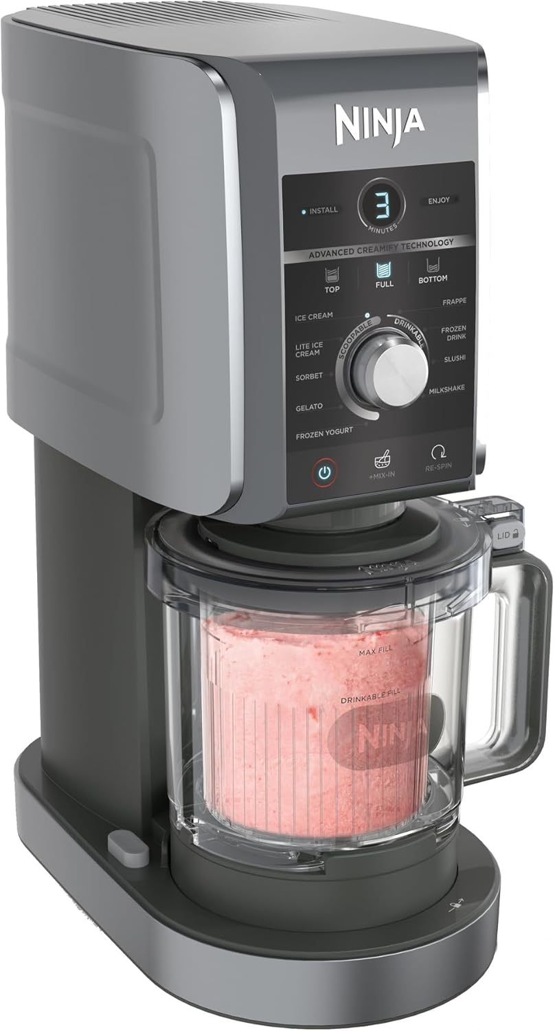 Ninja CREAMi Deluxe Eismaschine mit 3 Behältern, 10 Funktionen, Dessert & Ice Cream Maker für Eiscre
