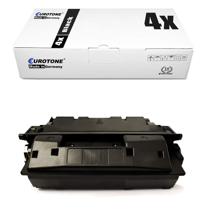 4X Eurotone kompatibler Toner für HP Laserjet 4000 4050 SE T TN N ersetzt C4127X 27X 4x Black, 4x Bl