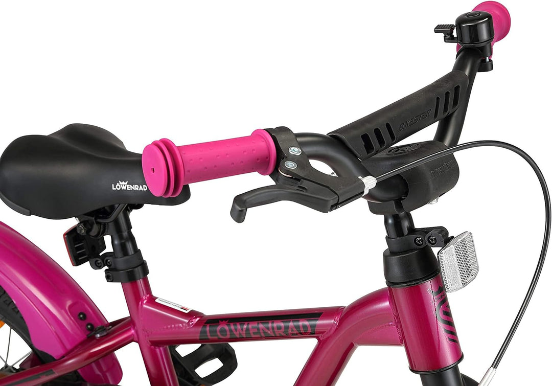 Löwenrad Kinderfahrrad für Jungen und Mädchen ab 3-4 Jahre | 14 Zoll Kinderrad mit Bremse | Fahrrad