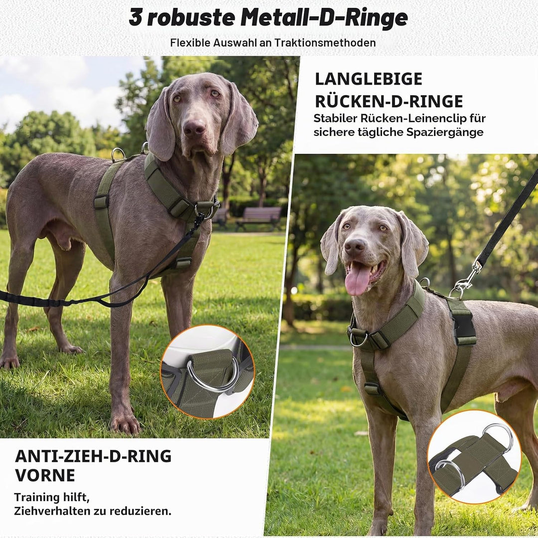 Hundegeschirr Anti Zug, Brustgeschirr Verstellbar mit Front Clip, Anti Zieh Geschirr für Hunde, Weic