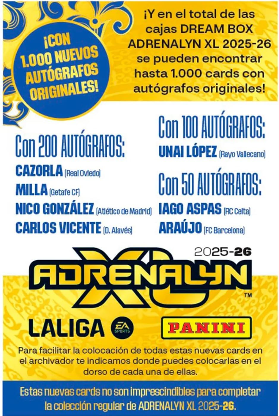 Panini Adrenalyn XL LaLiga EA Sports 2025/26 Dream Box, Total Kings Offizielle Sammlung, 50 Karten (