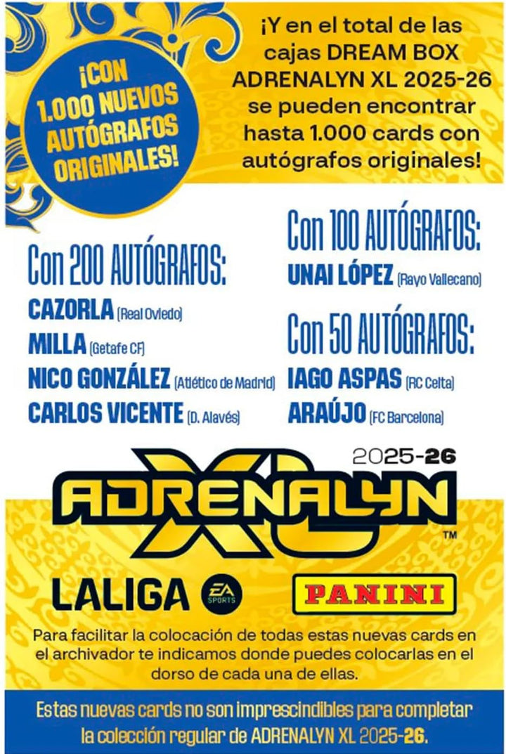 Panini Adrenalyn XL LaLiga EA Sports 2025/26 Dream Box, Total Kings Offizielle Sammlung, 50 Karten (