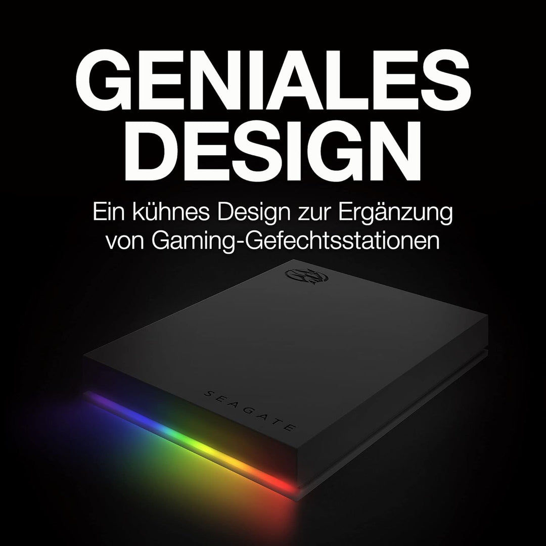 Seagate FireCuda Gaming HDD 1TB, tragbare externe Festplatte, PC Gaming, USB 3/2, inkl. 3 Jahre Resc