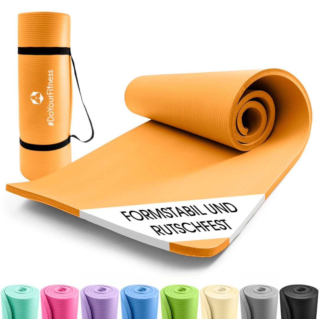 #DoYourFitness Fitnessmatte rutschfest | 183x61cm oder XXL 190x100cm | 0,8-2cm hoch | Gelenkschonend
