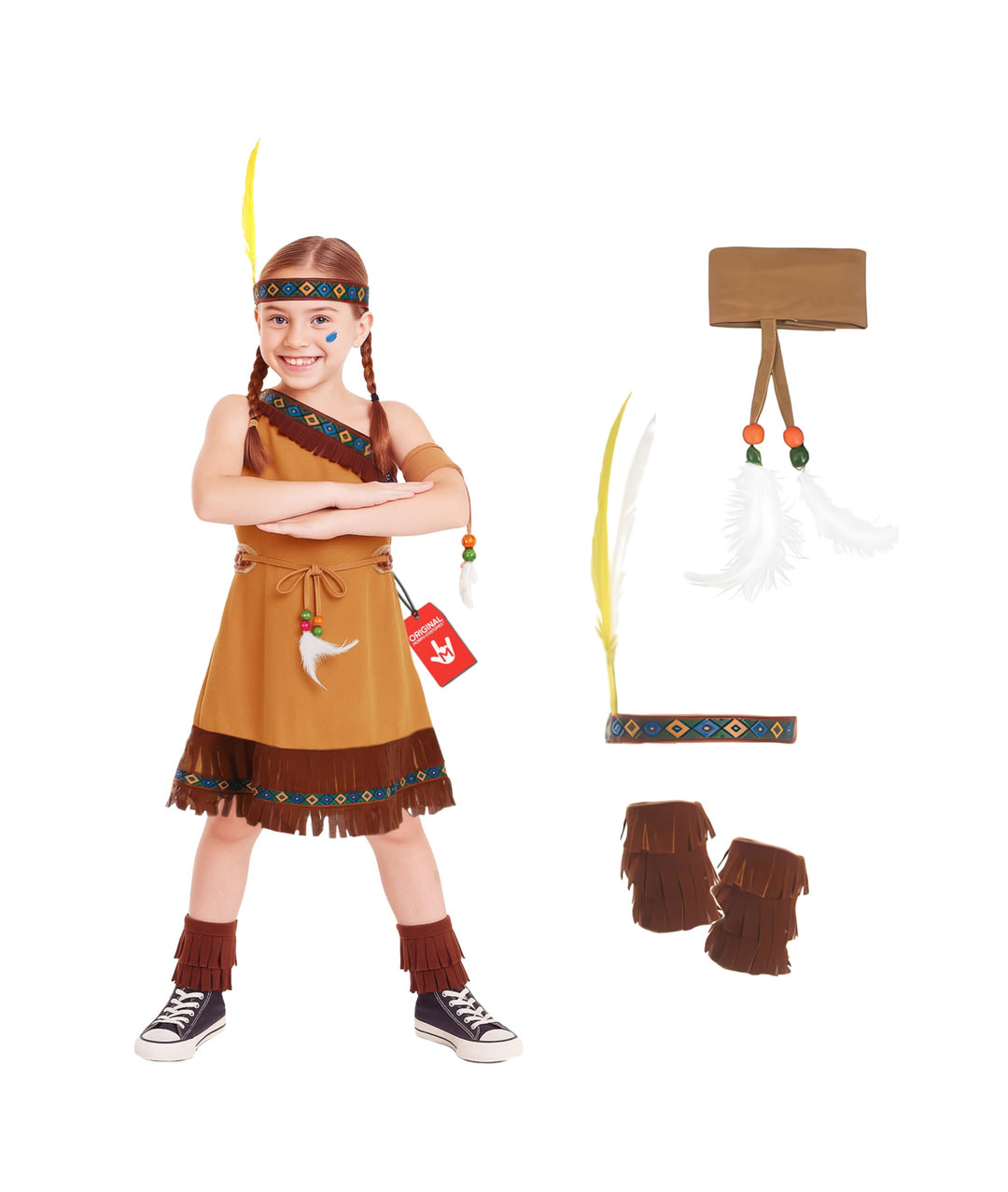 Fun Shack Indianer Kostüm Kinder, Indianer Kostüm Kinder Mädchen, Indianerkostüm Kinder Mädchen, Ind