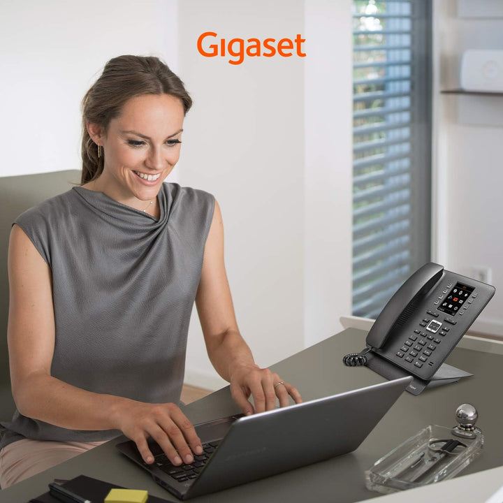 Gigaset T480HX - Tischtelefon zum schnurlosen Anschluss an DECT-Basis oder Router - grosses Farbdisp