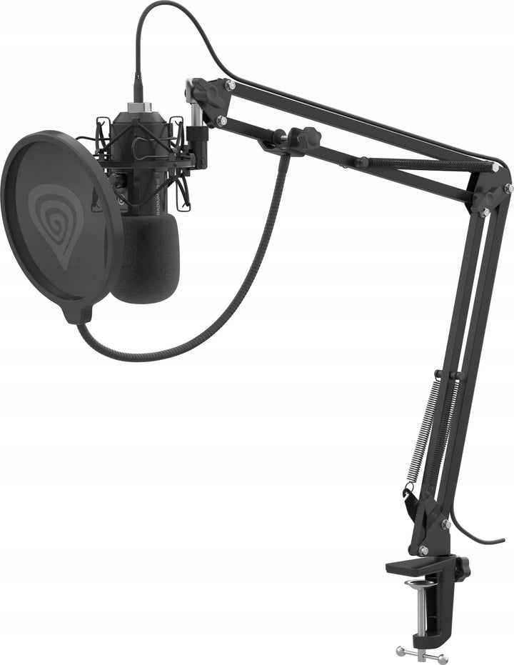 Genesis Gaming Mikrofon Radium 400 G2 mit Arm, USB Microphone Kit mit Stummschalttaste für Podcast S