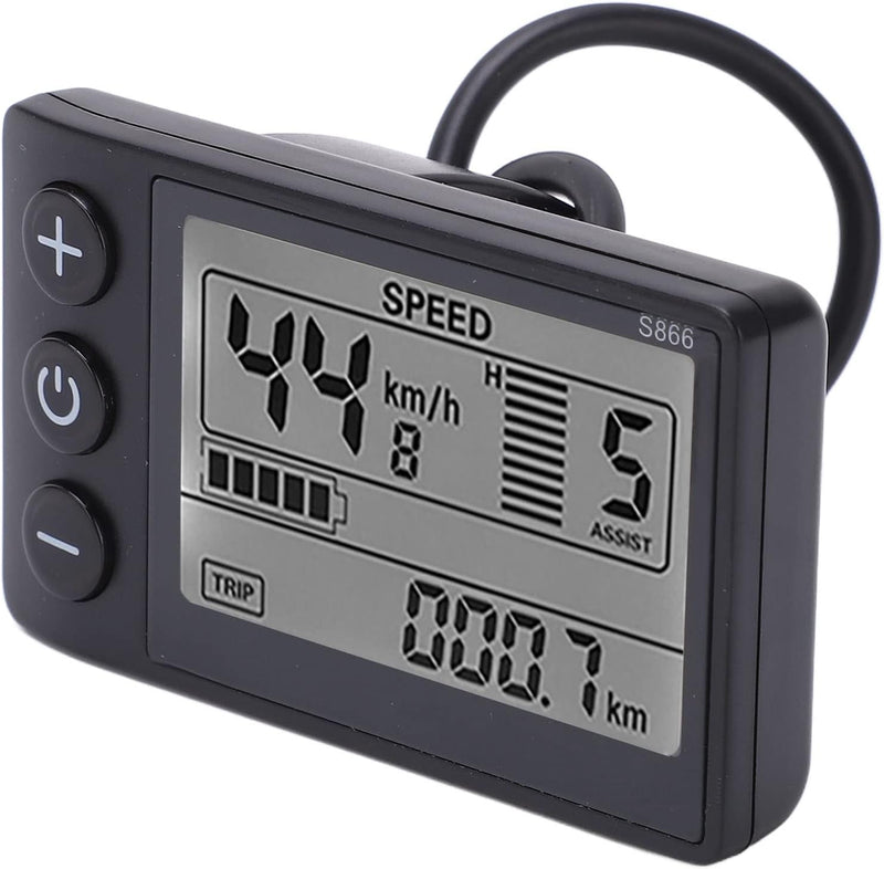 VGEBY Fahrradanzeige Meter 24V 36V 48V LCD Display Elektrofahrrad S866 Bedienfeld mit Wasserdichtem