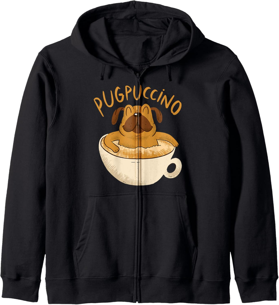 Mops Cappuccino Kaffee Koffein Geschenk Hundehalter Kapuzenjacke