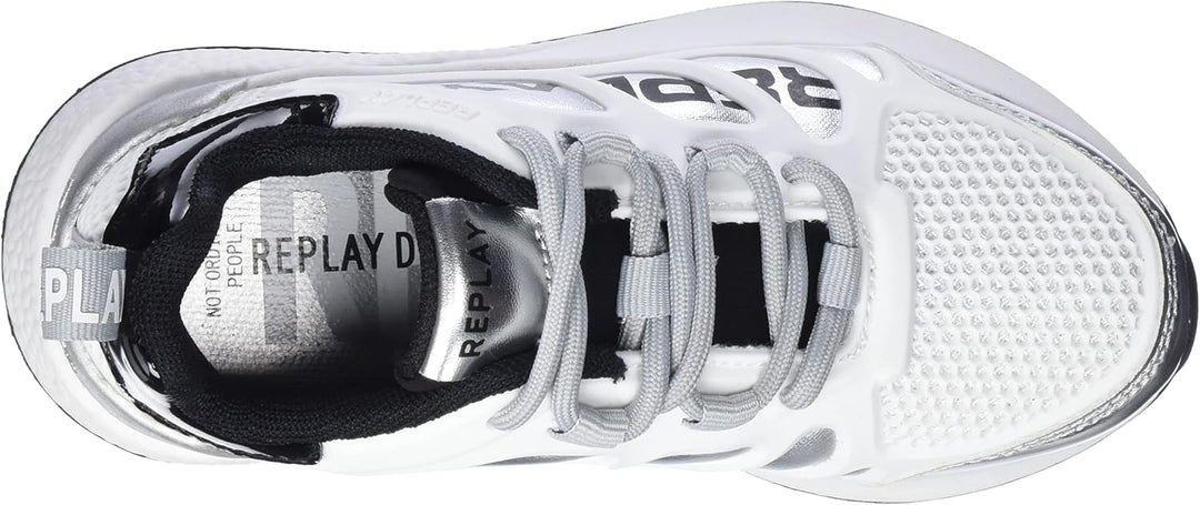 Replay Mädchen Maze Jr Sneaker 30 EU 125white Silver Black, 30 EU 125white Silver Black