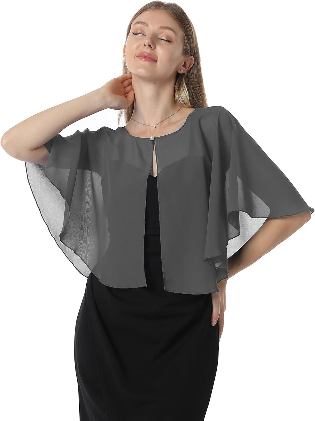 Chiffon Capelet Soft capes Shawls and Wraps for Evening Dress Wedding Cape 1920s shawl accessories f