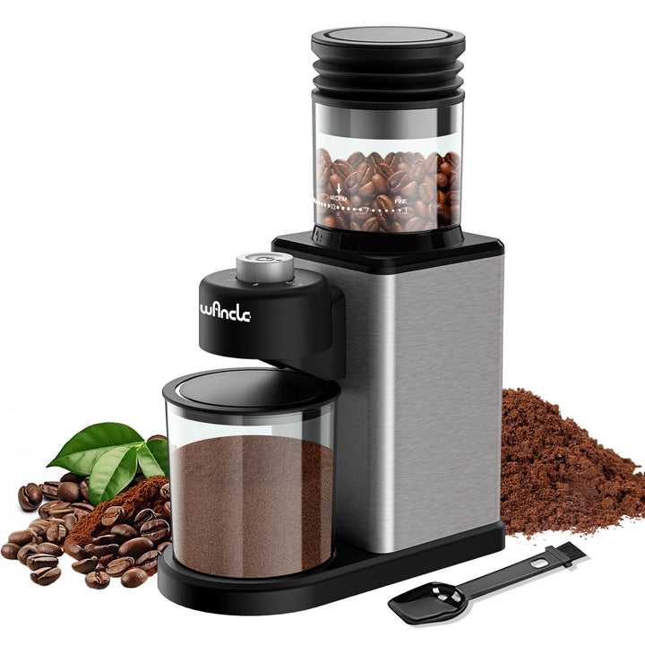 Wancle Elektrische Kaffeemühle mit Kegelmahlwerk - 25 einstellbare Mahlgrade für Espresso/French Pre