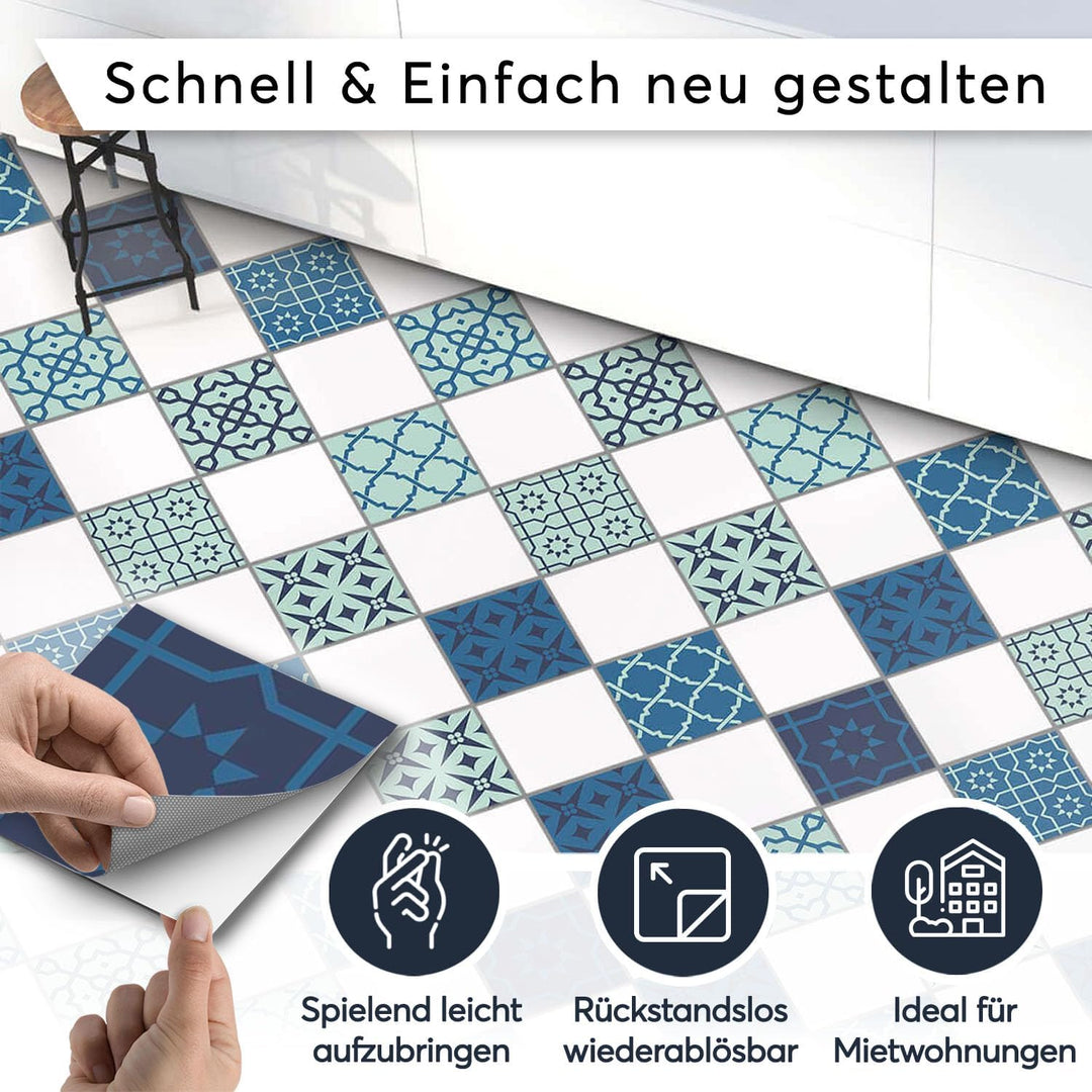 Selbstklebende - [ Bodenfliese - Fliesen für Boden ] - Aufkleber Folie Sticker für Boden-Fliesen - K