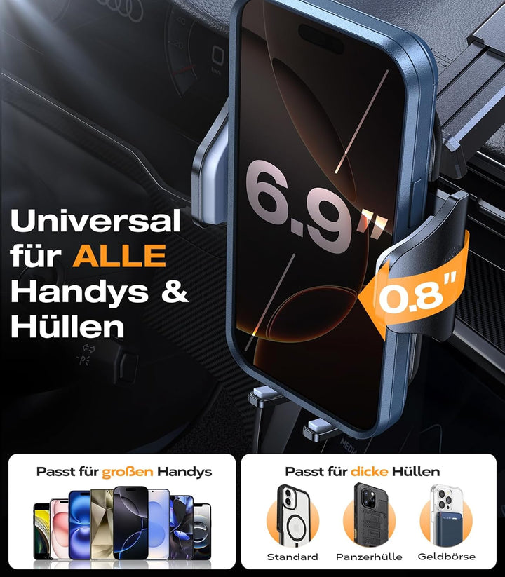 [𝙐𝙥𝙜𝙧𝙖𝙙𝙚 𝙎𝙖𝙪𝙜𝙠𝙧𝙖𝙛𝙩] VICSEED Handyhalterung Auto [Fällt Nie ab] 3 in 1 Kfz Handyhalter Saugnapf &amp; Lüf