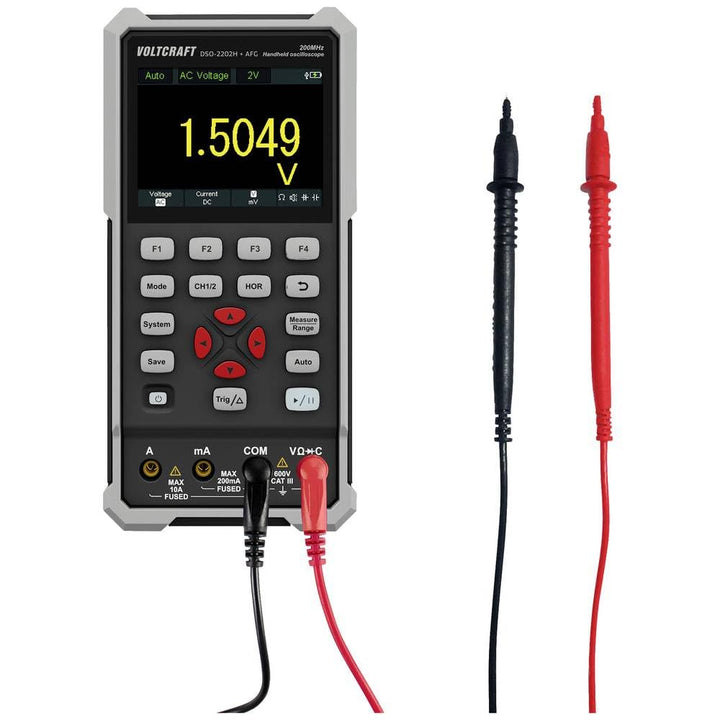 VOLTCRAFT DSO-2202H + AFG Hand-Oszilloskop 200 MHz 2-Kanal 1 GSa/s 8 kpts 8 Bit Handgerät 1 St.
