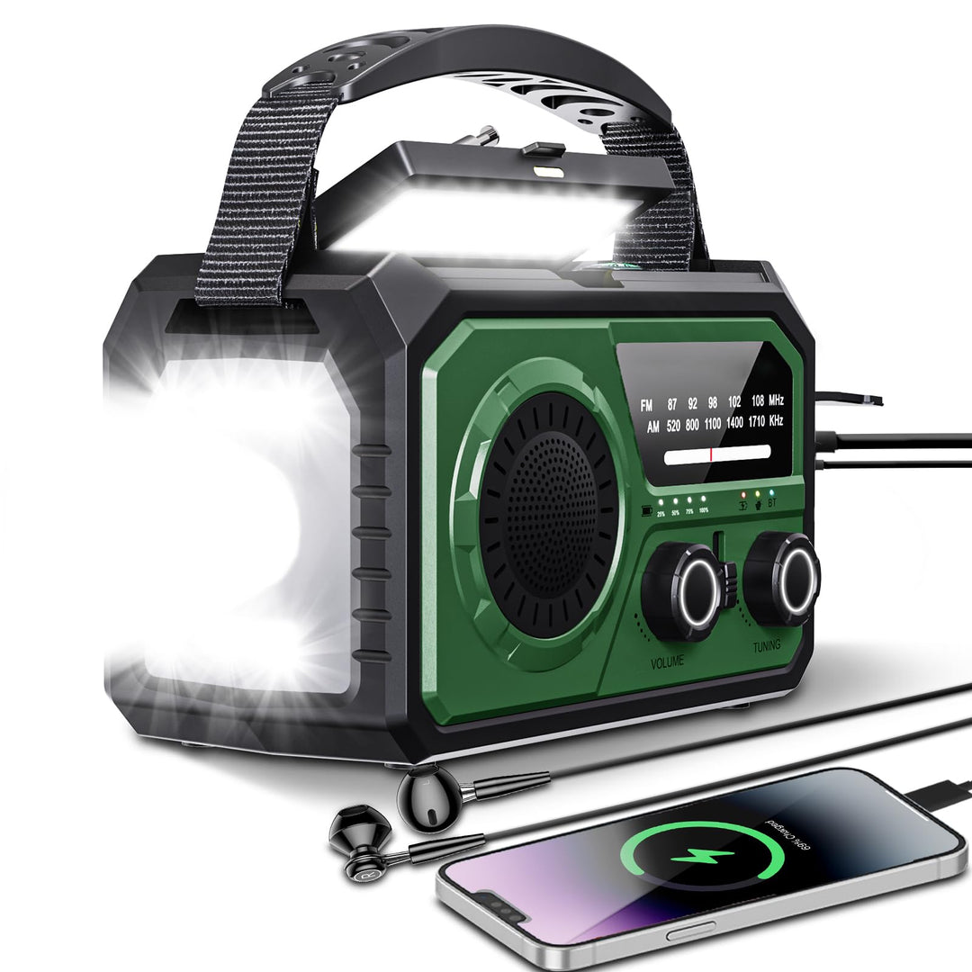 BIAOQINBO 16000mAh Solar Radio,AM/FM Kurbelradio Tragbar USB Notfallradio mit 59200mWh Wiederaufladb