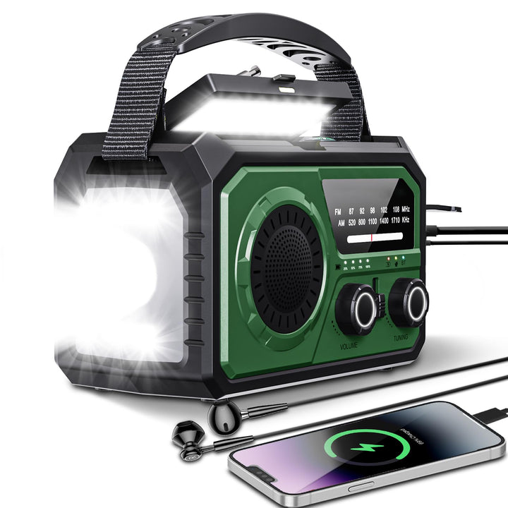 BIAOQINBO 16000mAh Solar Radio,AM/FM Kurbelradio Tragbar USB Notfallradio mit 59200mWh Wiederaufladb