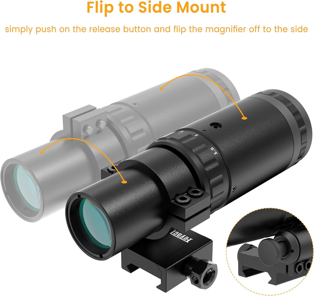 Feyachi 1.5X - 5X Lupe, Magnifier mit Flip to Side Mount Fokus Einstellung