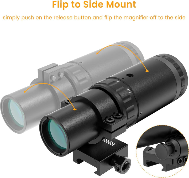 Feyachi 1.5X - 5X Lupe, Magnifier mit Flip to Side Mount Fokus Einstellung