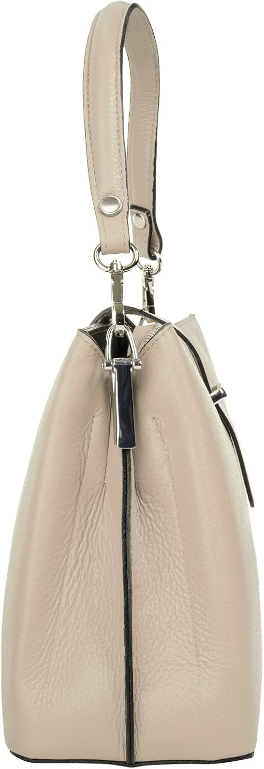 Handtasche Echt Leder Damen Made in Italy, Tragetasche, Umhängetasche, Abendtasche aus Leder 021791