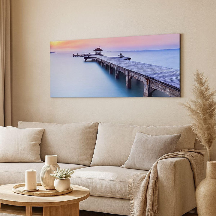 Panorama Bilder auf Leinwand 100x40cm Leinwandbild Strand Wasser Meer Urlaub Gross Wanddeko Bild Sch