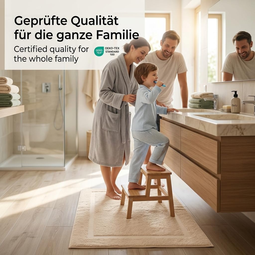 Betz 10 Stück Badvorleger Badematte Badteppich Duschvorleger Frottee Premium 100% Baumwolle Grösse 5