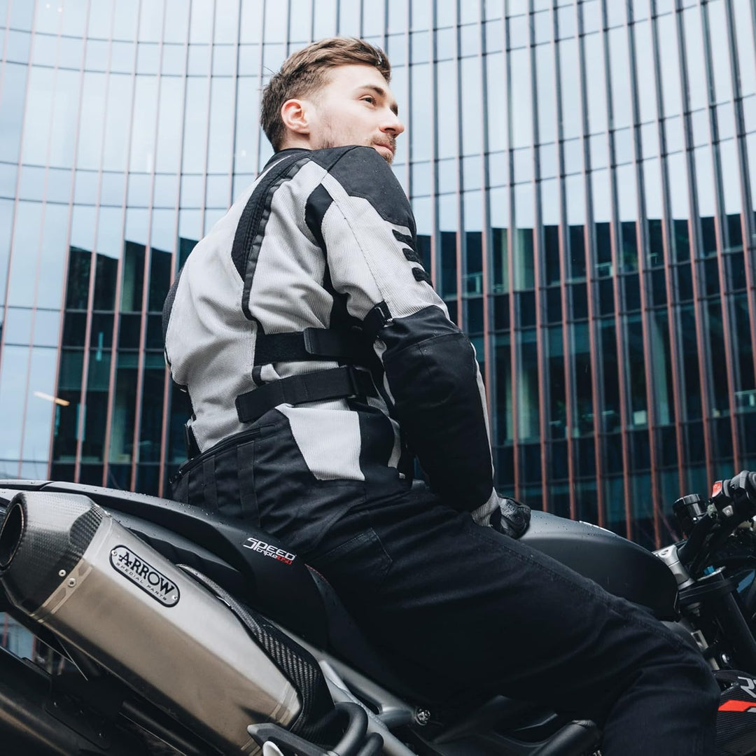 REBELHORN Scandal II Motorradjacke Herren | Textile | Ellbogen und Schulterprotektoren | Grosse Mesh