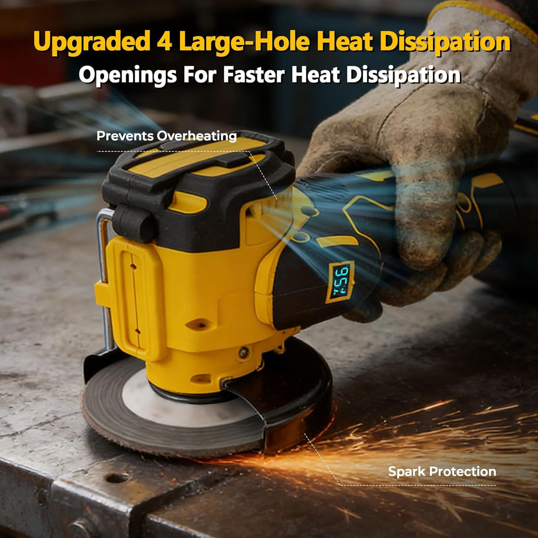 Akku-Winkelschleifer für Dewalt 18/20 V, bürstenloser Mini-Winkelschleifer, 20.000 U/min, 75 mm, kle